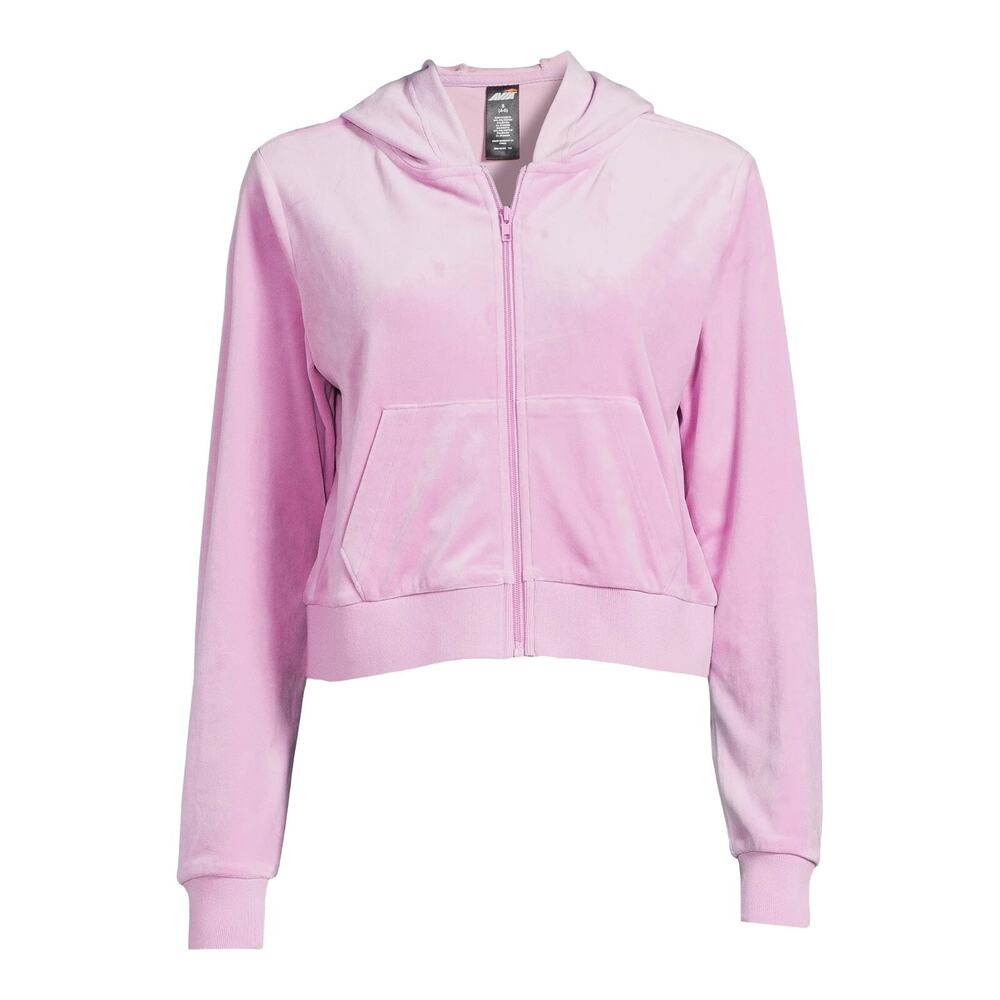 Avia Women’s Velour Cropped‎ Athleisure Sweatshirt Zip Hoodie Size 3XL XXXL 22